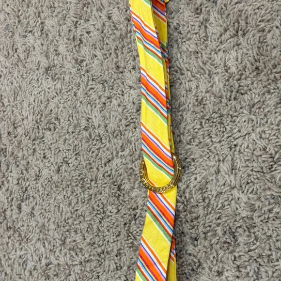 Lauren Ralph Lauren Linen Yellow Sun Dress Slacks Women’s Belt 43 1/2 Inch Long - Picture 2 of 7